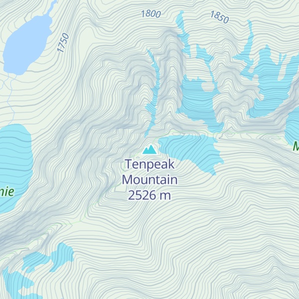 Map of Tenpeak Mountain