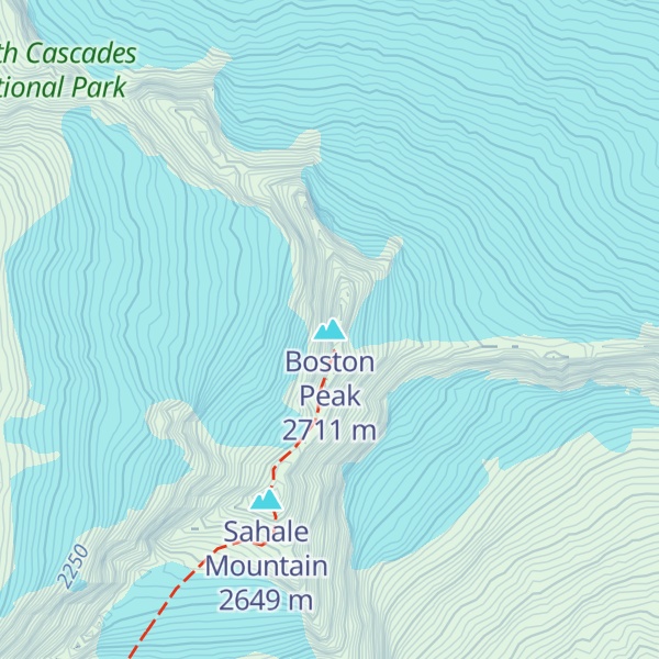Map of Boston Peak