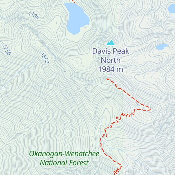 Map of Davis Peak Southwest