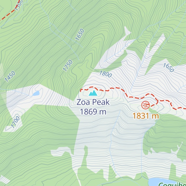 Map of Zoa Peak