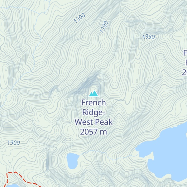 Map of French Ridge-West Peak