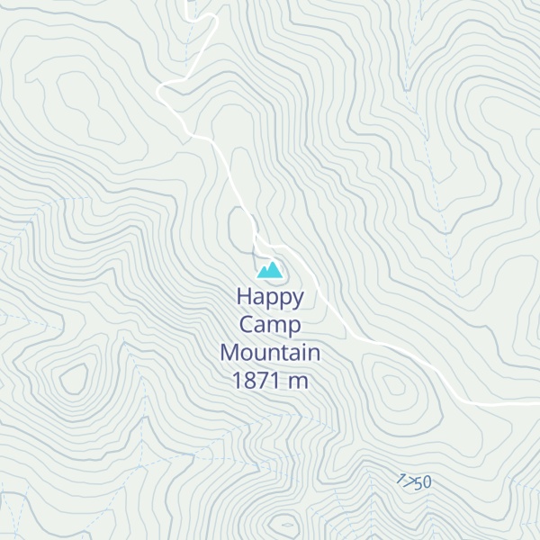 Map of Happy Camp Mountain