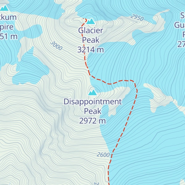 Map of Disappointment Peak