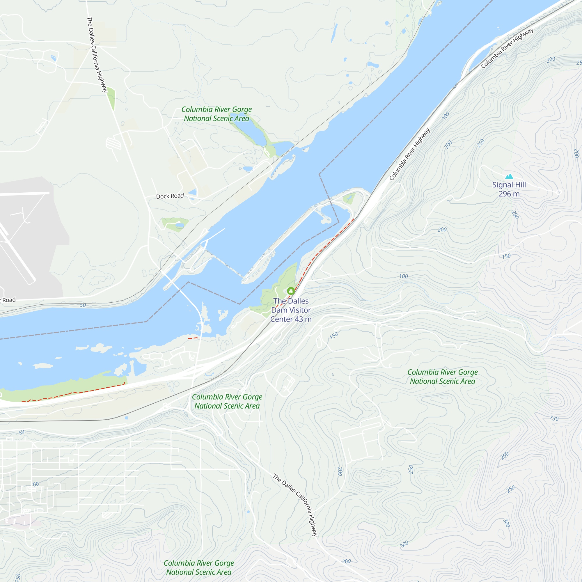 The Dalles Dam Visitor Center map