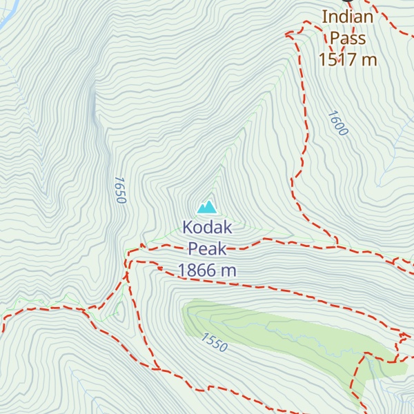 Map of Kodak Peak