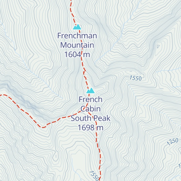 Map of French Cabin South Peak