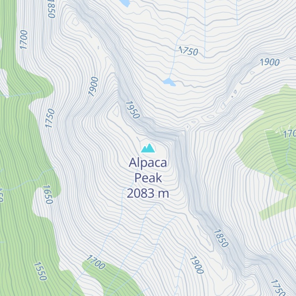 Map of Alpaca Peak