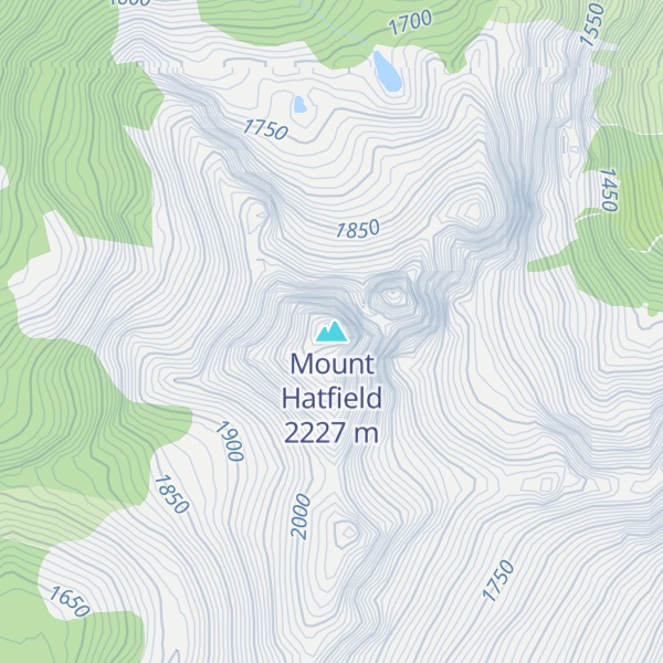 Map of Mount Hatfield