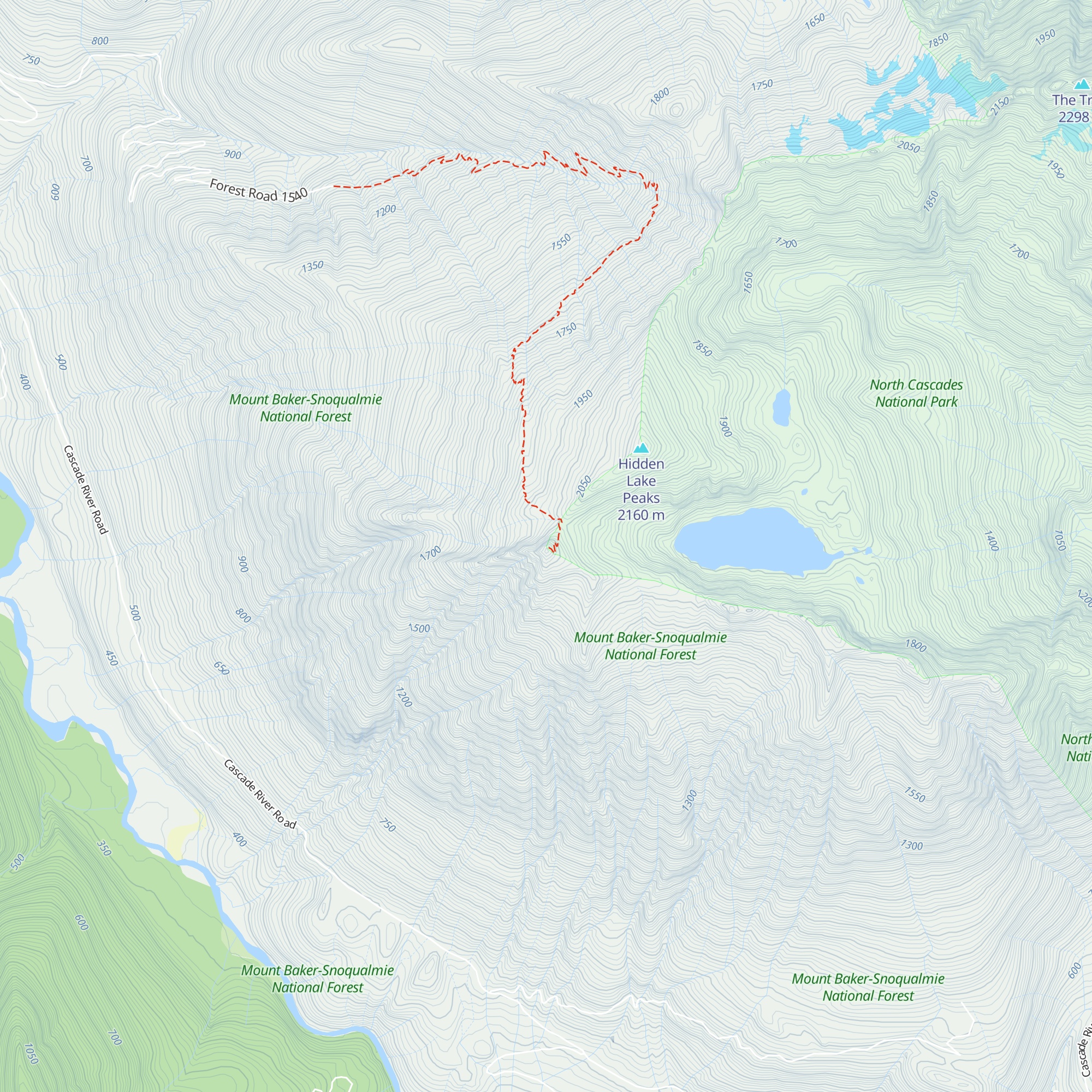Hidden Lake Lookout map