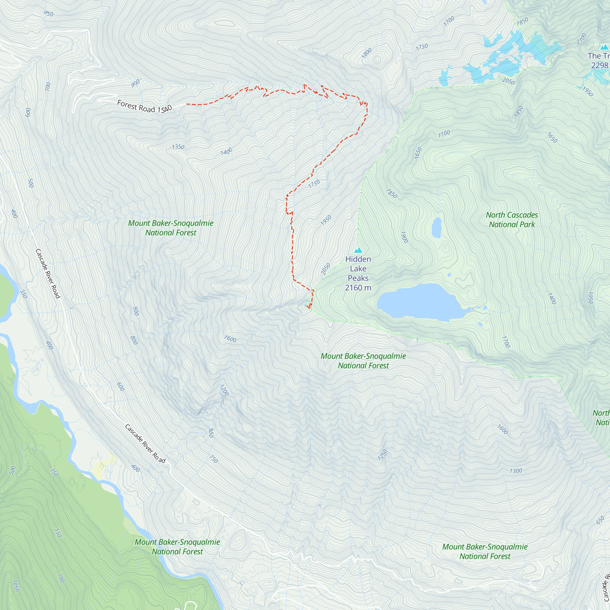Hidden Lake Lookout map