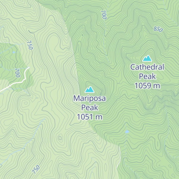 Map of Mariposa Peak
