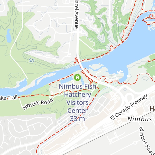 Map of Nimbus Fish Hatchery Visitors Center