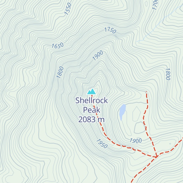 Map of Shellrock Peak