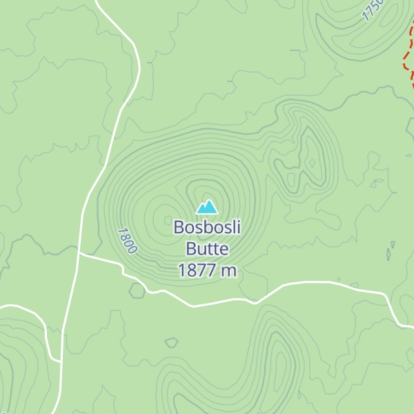 Map of Bosbosli Butte