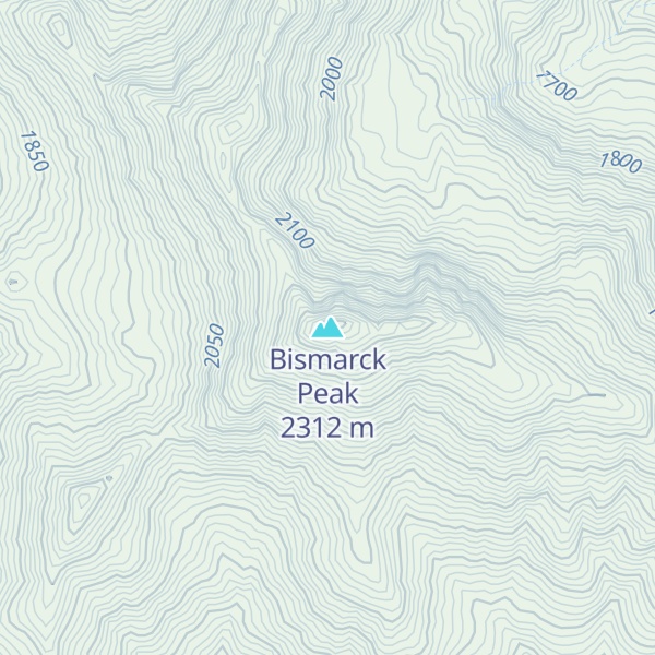 Map of Bismarck Peak