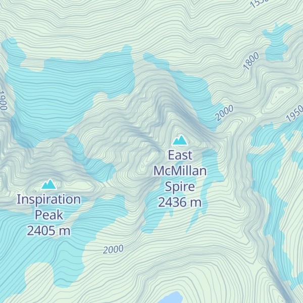 Map of West McMillan Spire