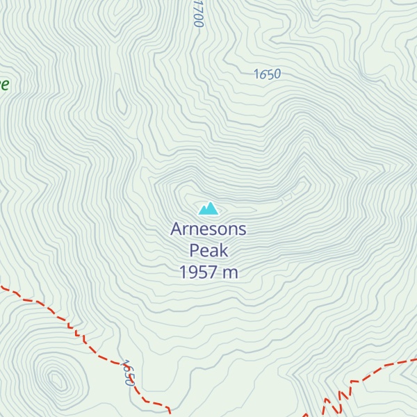 Map of Arnesons Peak