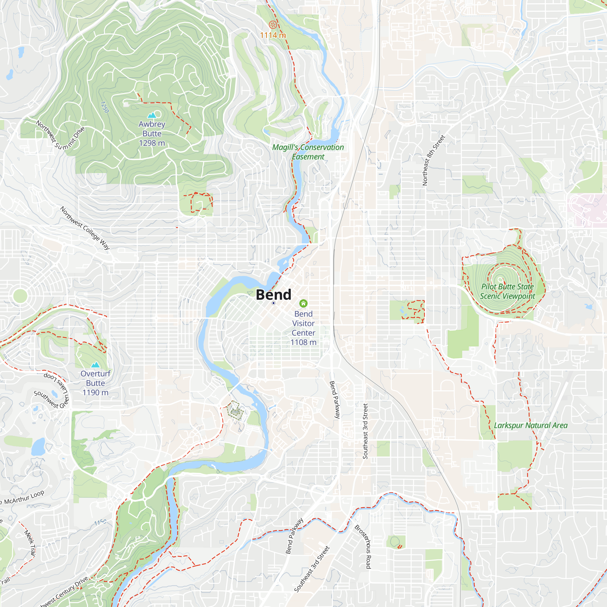 Bend Visitor Center map