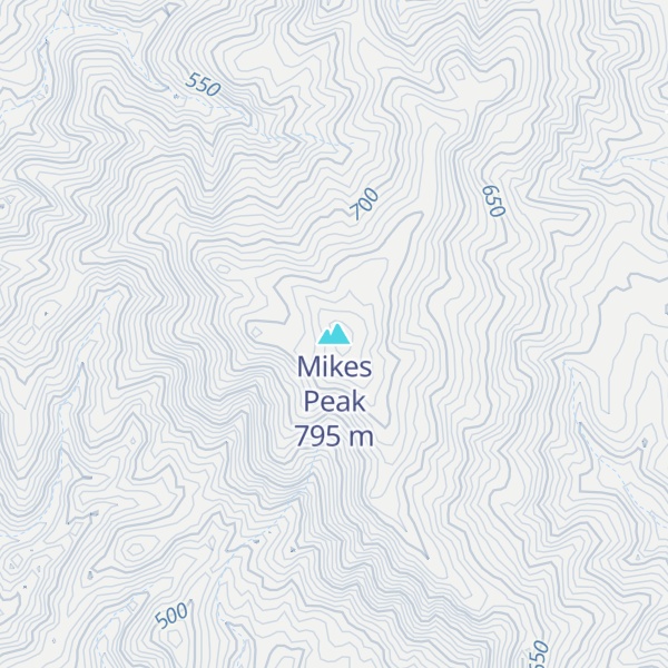 Map of Mikes Peak