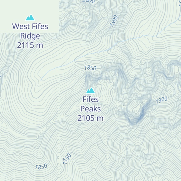 Map of Fifes Peaks