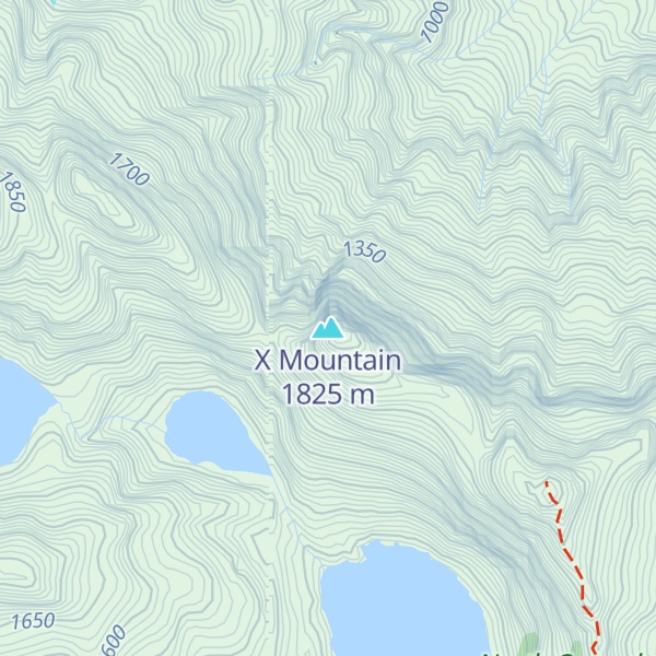 Map of X Mountain