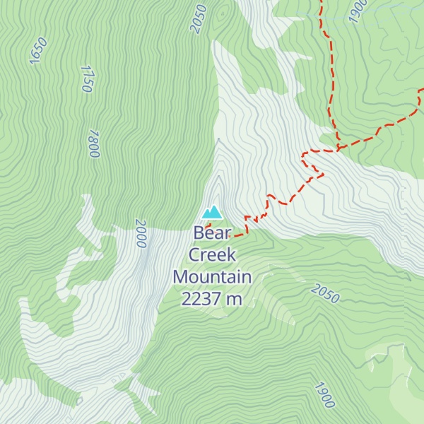 Map of Bear Creek Mountain