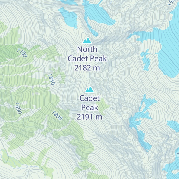 Map of Cadet Peak