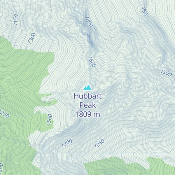 Map of Hubbart Peak