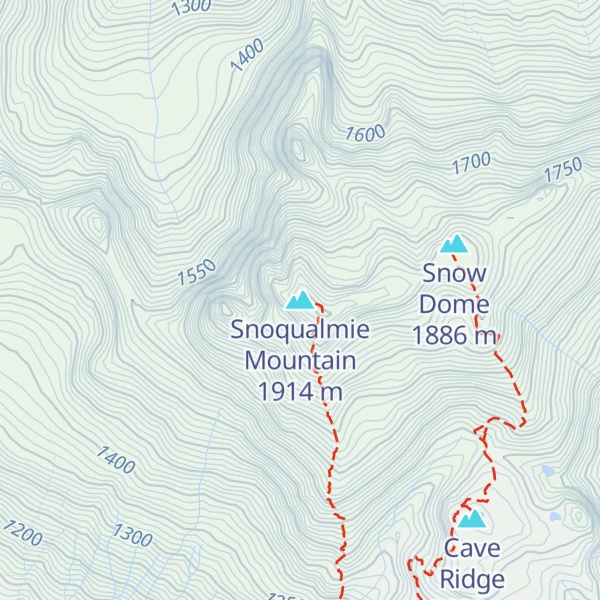 Map of Snoqualmie Mountain