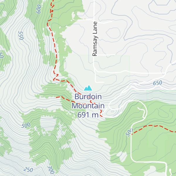 Map of Burdoin Mountain