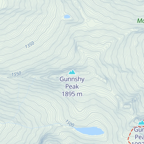 Map of Gunnshy Peak
