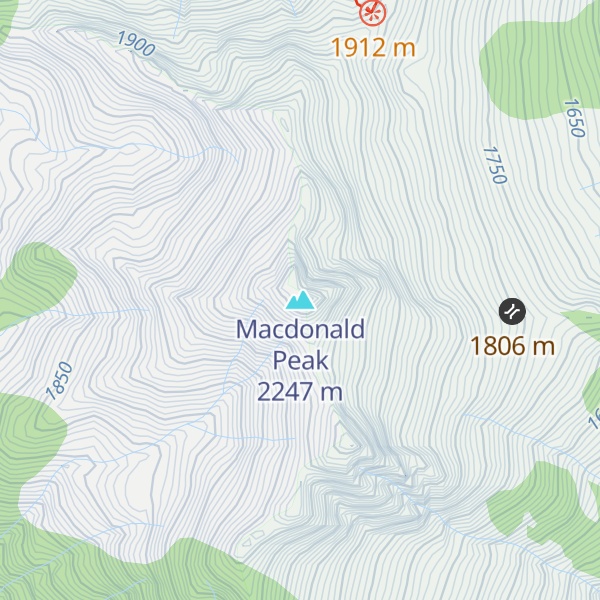 Map of Macdonald Peak