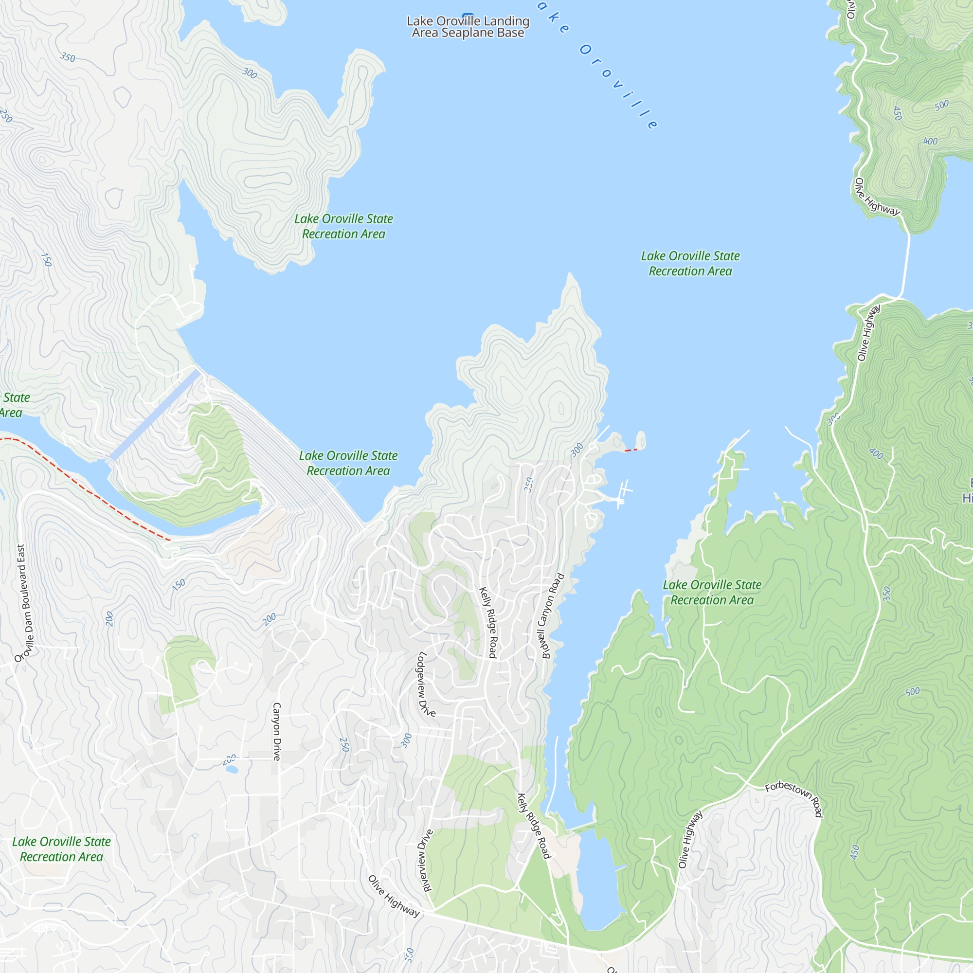 Lake Oroville Visitor Center map