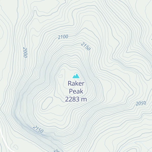 Map of Raker Peak