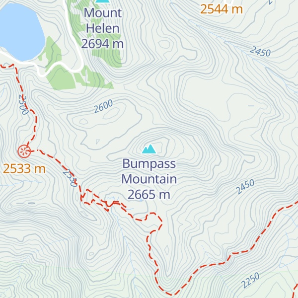 Map of Bumpass Mountain