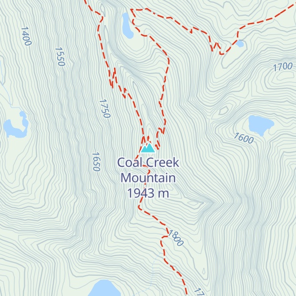 Map of Coal Creek Mountain