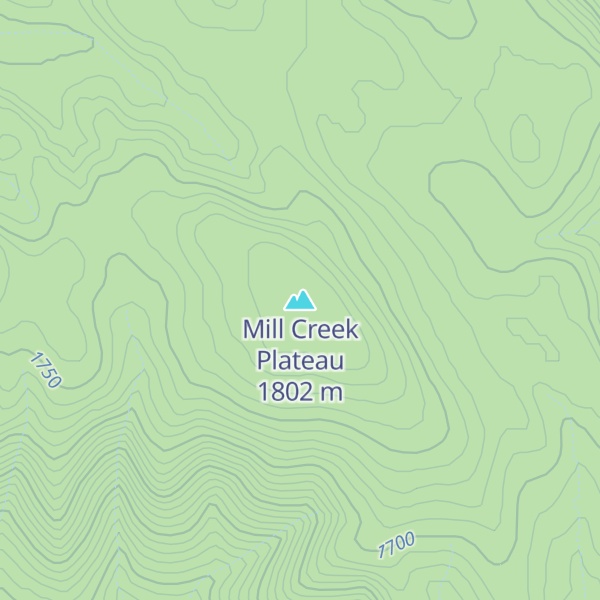 Map of Mill Creek Plateau