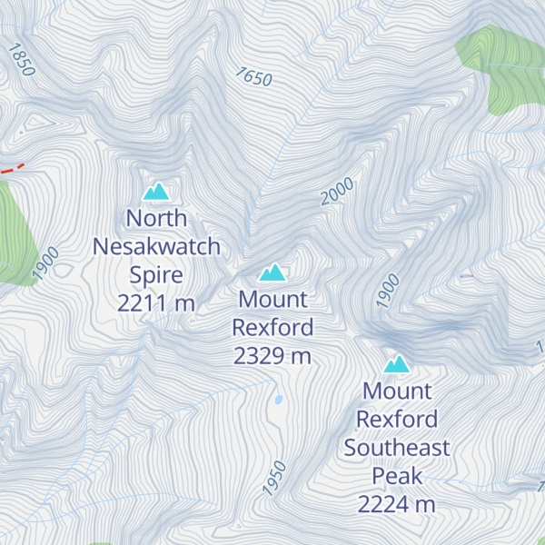 Map of Mount Rexford