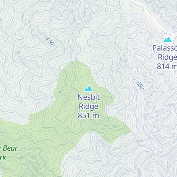 Map of Nesbit Ridge