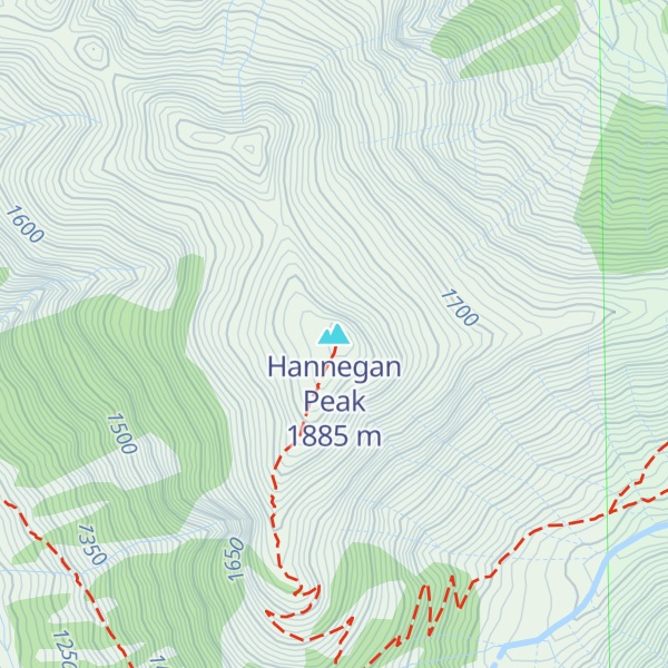 Map of Hannegan Peak