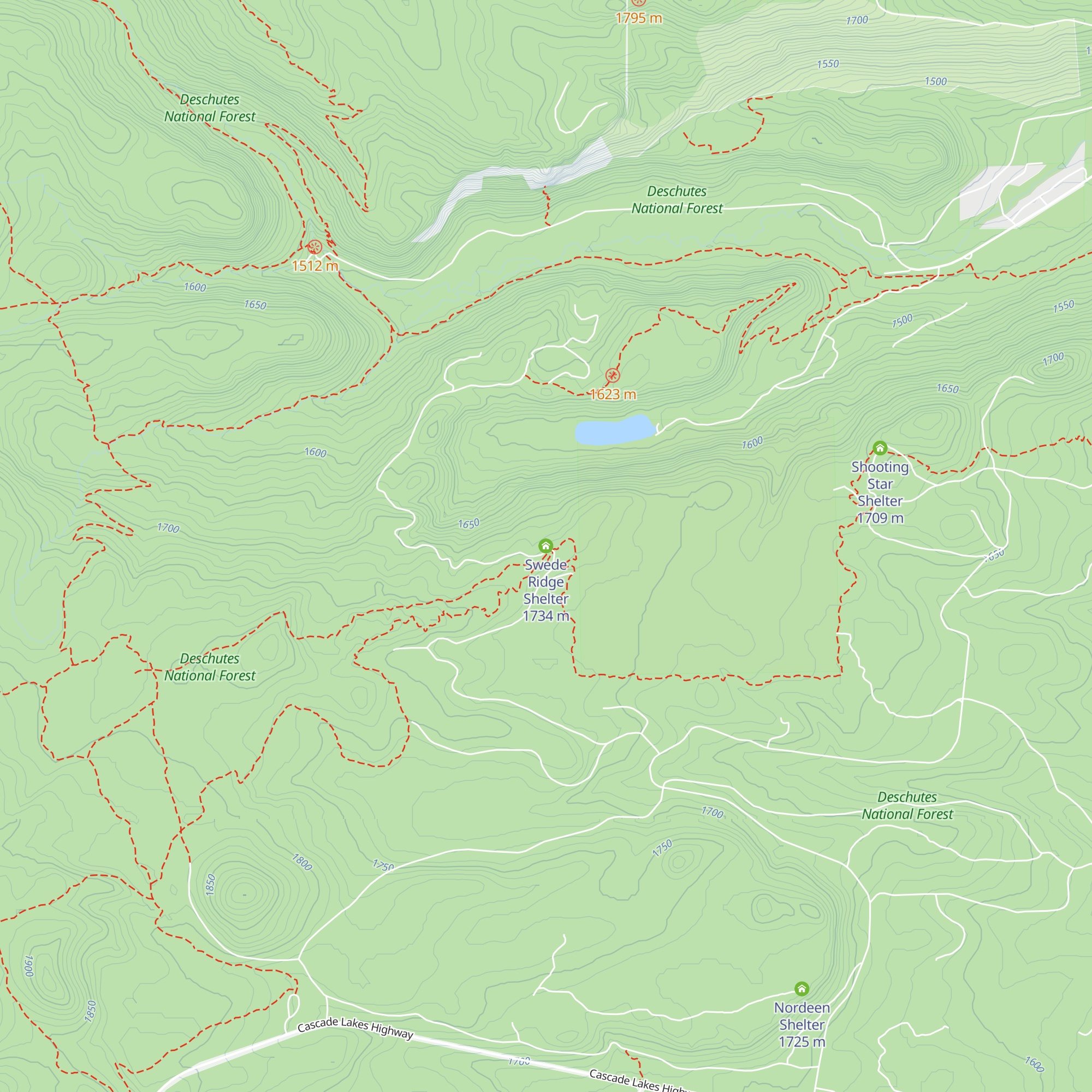 Swede Ridge Shelter map
