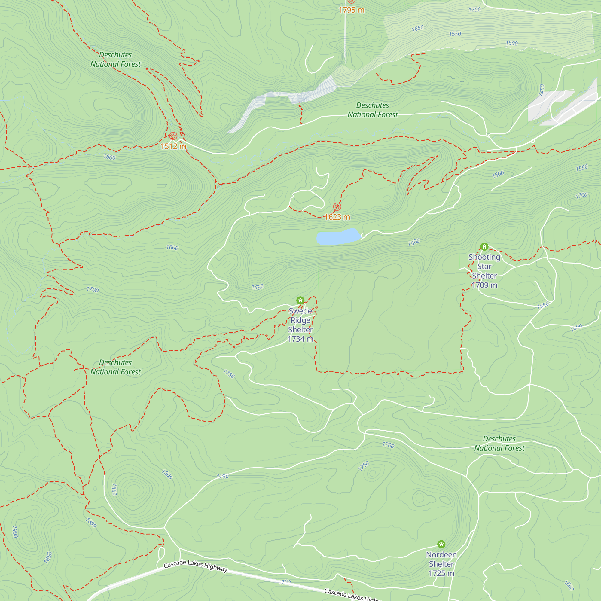 Swede Ridge Shelter map