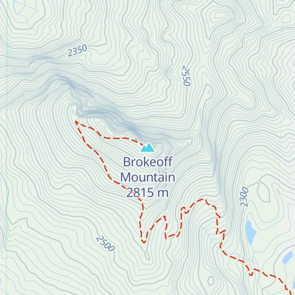 Map of Brokeoff Mountain