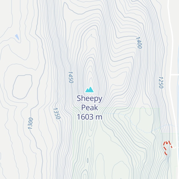 Map of Sheepy Peak