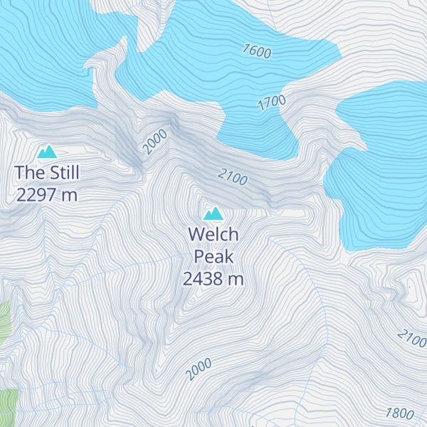 Map of Welch Peak