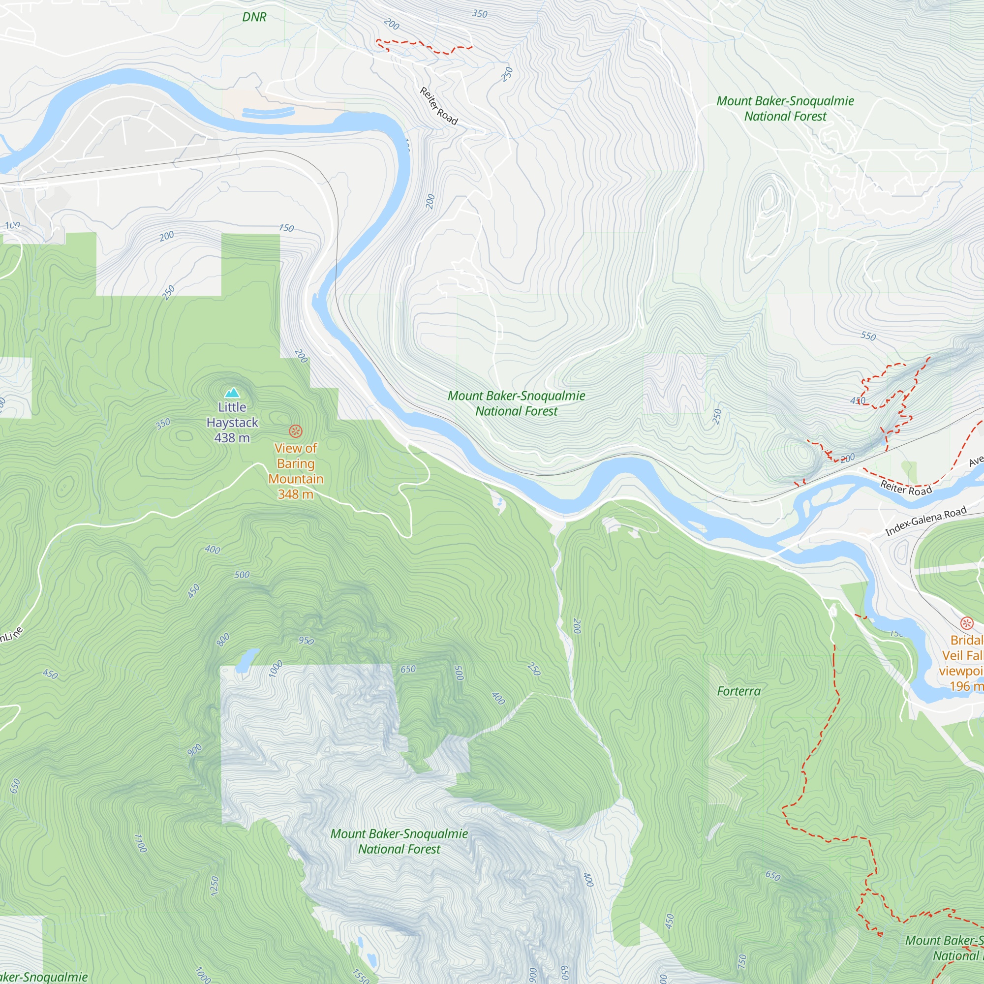 Mt. Index Cabin map