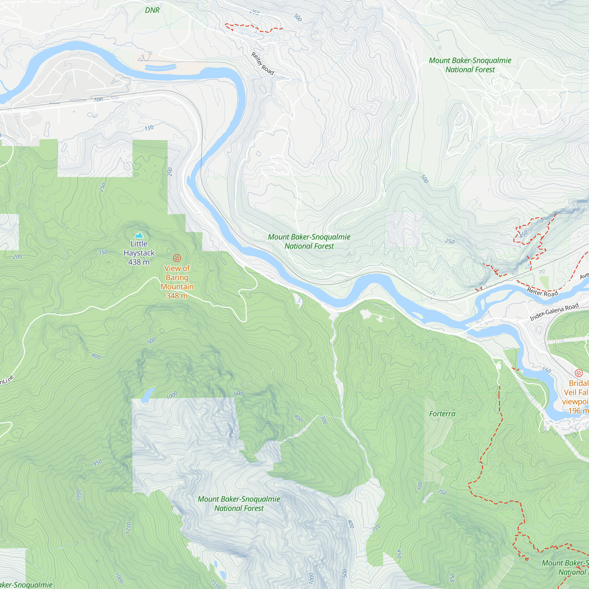 Mt. Index Cabin map