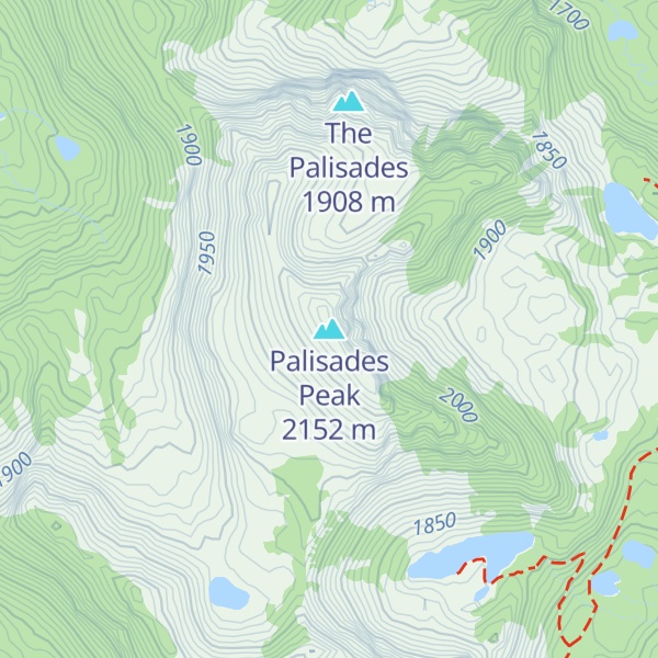 Map of Palisades Peak