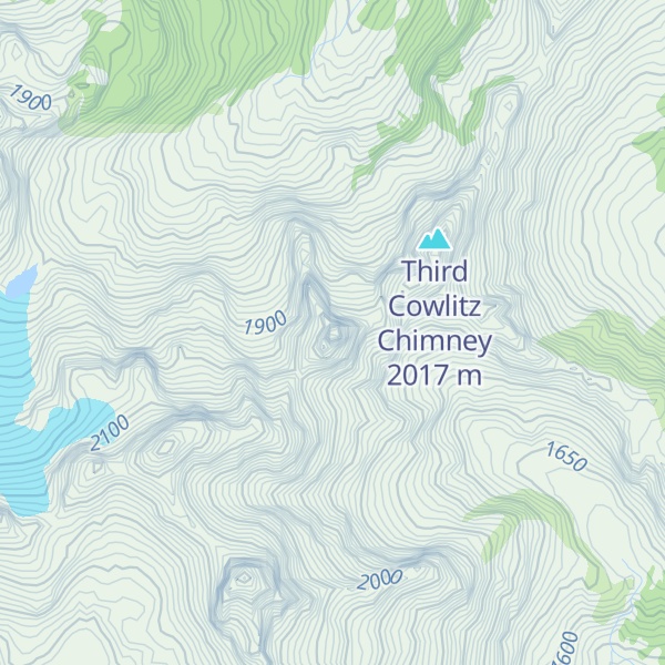 Map of North Cowlitz Chimney