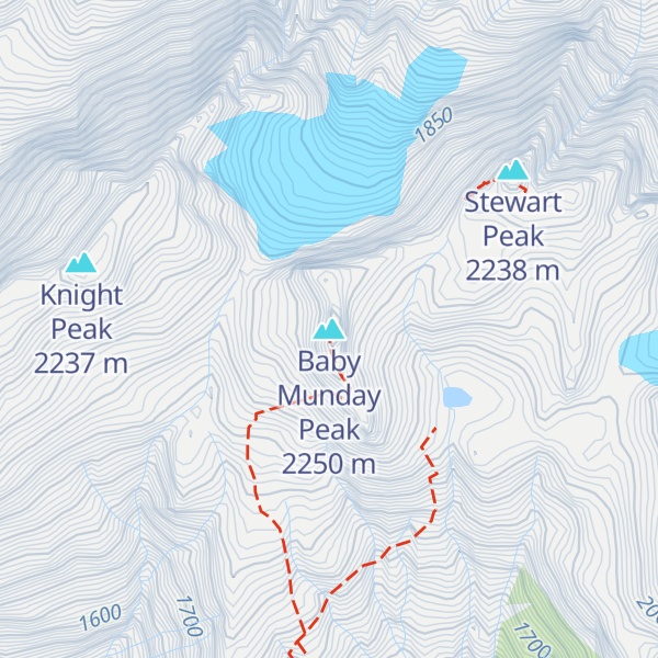 Map of Baby Munday Peak